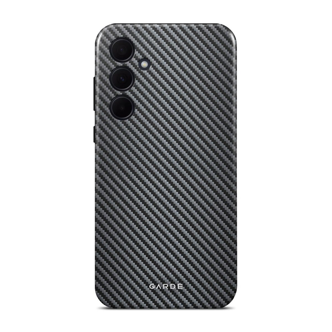 Carbon Grey Samsung A35 5G Back Cover - Custom Printed Phone Case by Garde