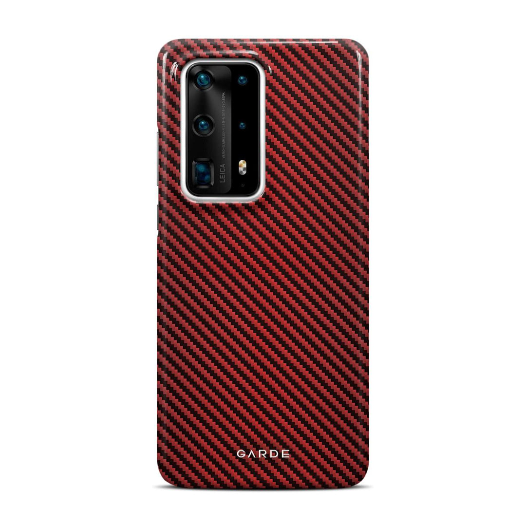 Carbon Red Huawei P40 Pro Plus Back Cover - Custom Printed Phone Case by Garde