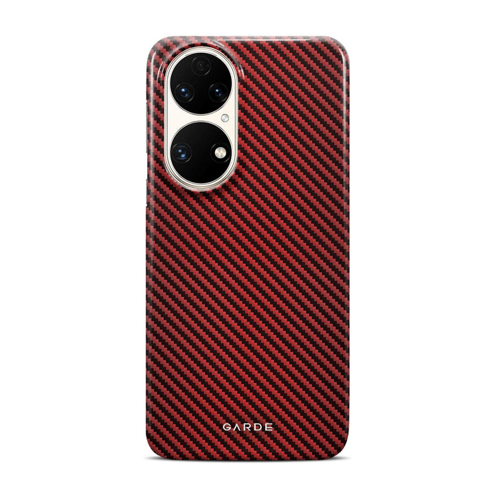 Carbon Red Huawei P50 Back Cover - Custom Printed Phone Case by Garde