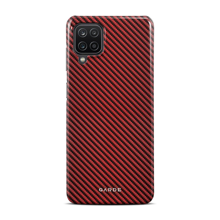 Carbon Red Samsung A12 Back Cover - Custom Printed Phone Case by Garde
