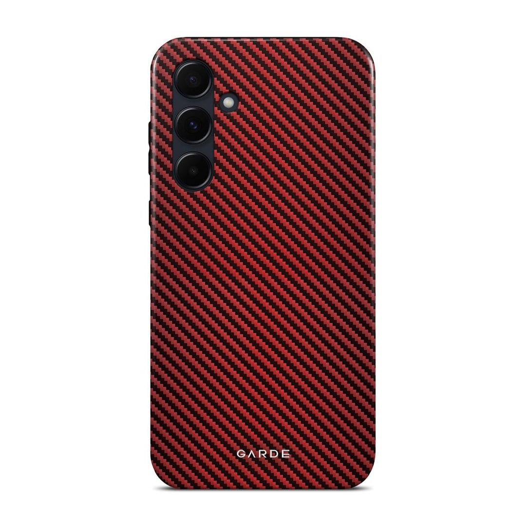 Carbon Red Samsung A55 5G Back Cover - Custom Printed Phone Case by Garde