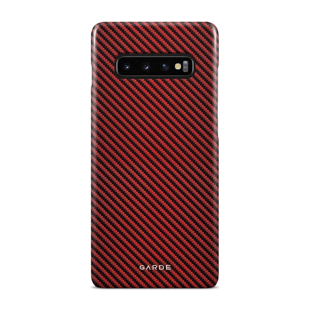 Carbon Red Samsung S10 Plus Back Cover - Custom Printed Phone Case by Garde