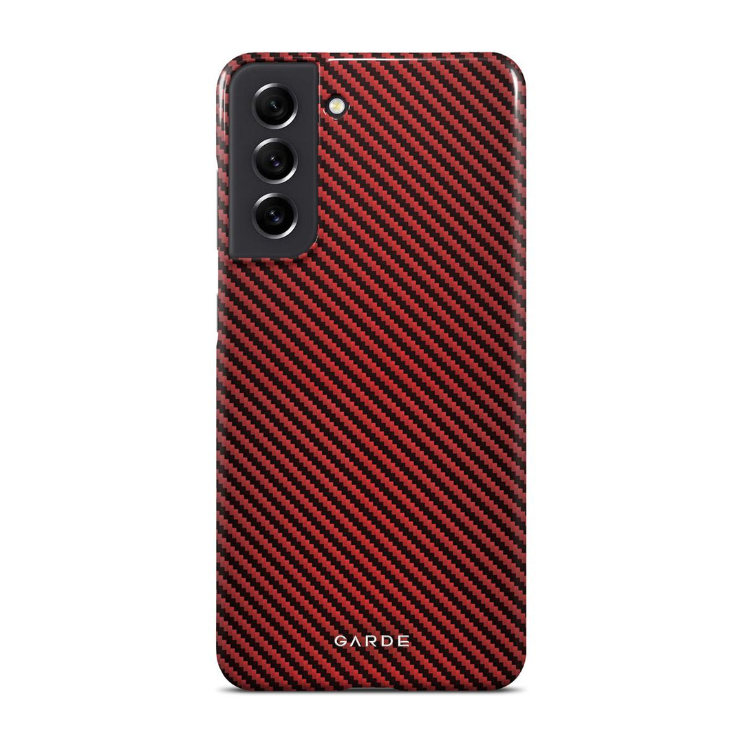Carbon Red Samsung S21 FE Back Cover - Custom Printed Phone Case by Garde