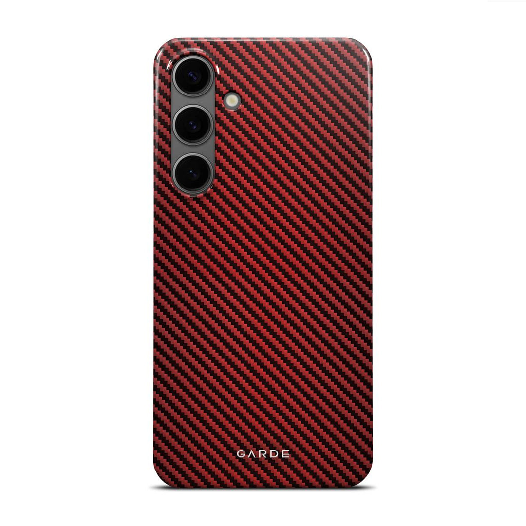 Carbon Red Samsung S24 Plus Back Cover - Custom Printed Phone Case by Garde