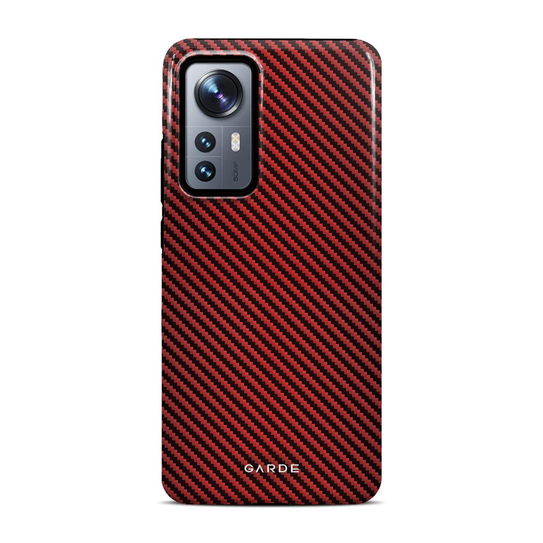 Carbon Red Xiaomi 12 / 12x Back Cover - Custom Printed Phone Case by Garde