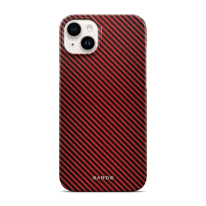 Carbon Red iPhone 14 Plus Back Cover - Custom Printed Phone Case by Garde