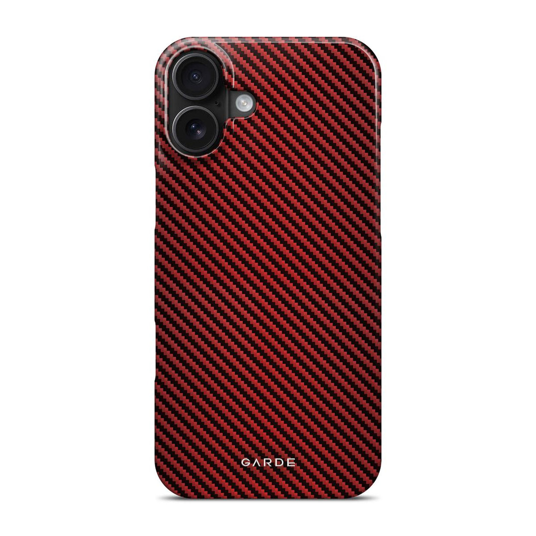 Carbon Red iPhone 16 Plus Back Cover - Custom Printed Phone Case by Garde