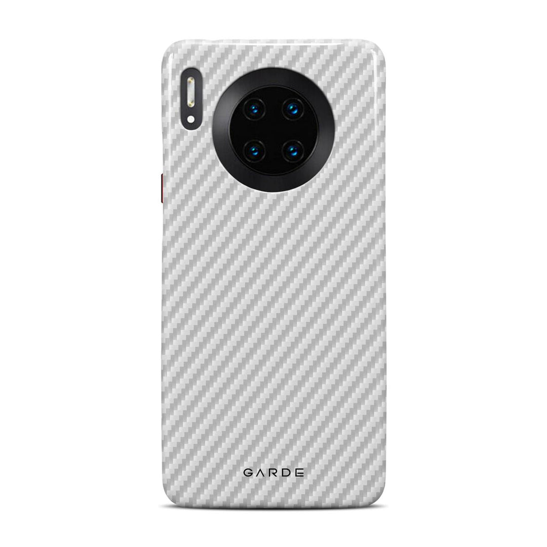 Carbon White Huawei Mate 30 Back Cover - Custom Printed Phone Case by Garde