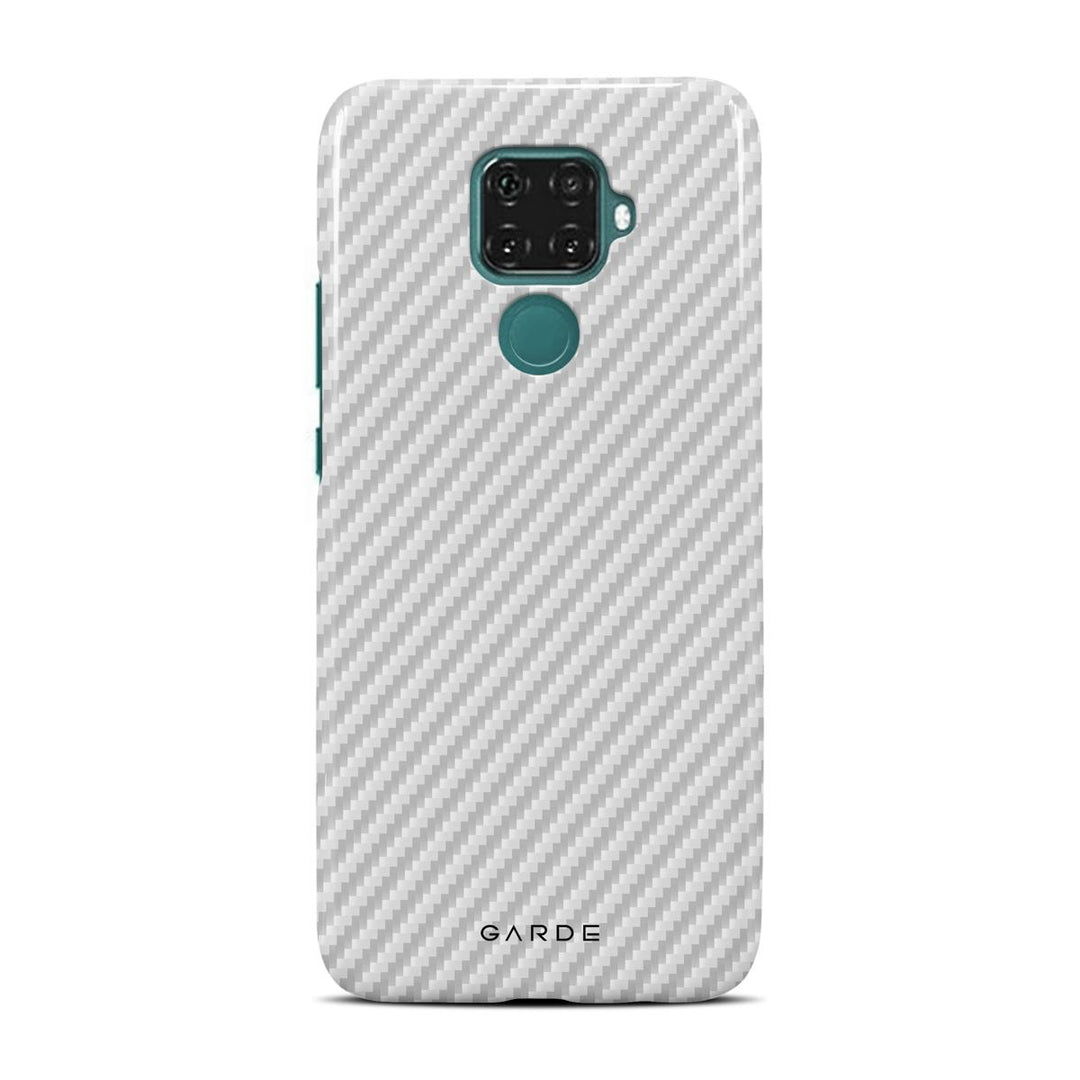 Carbon White Huawei Mate 30 Lite Back Cover - Custom Printed Phone Case by Garde