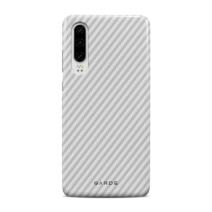 Carbon White Huawei P30 Back Cover - Custom Printed Phone Case by Garde
