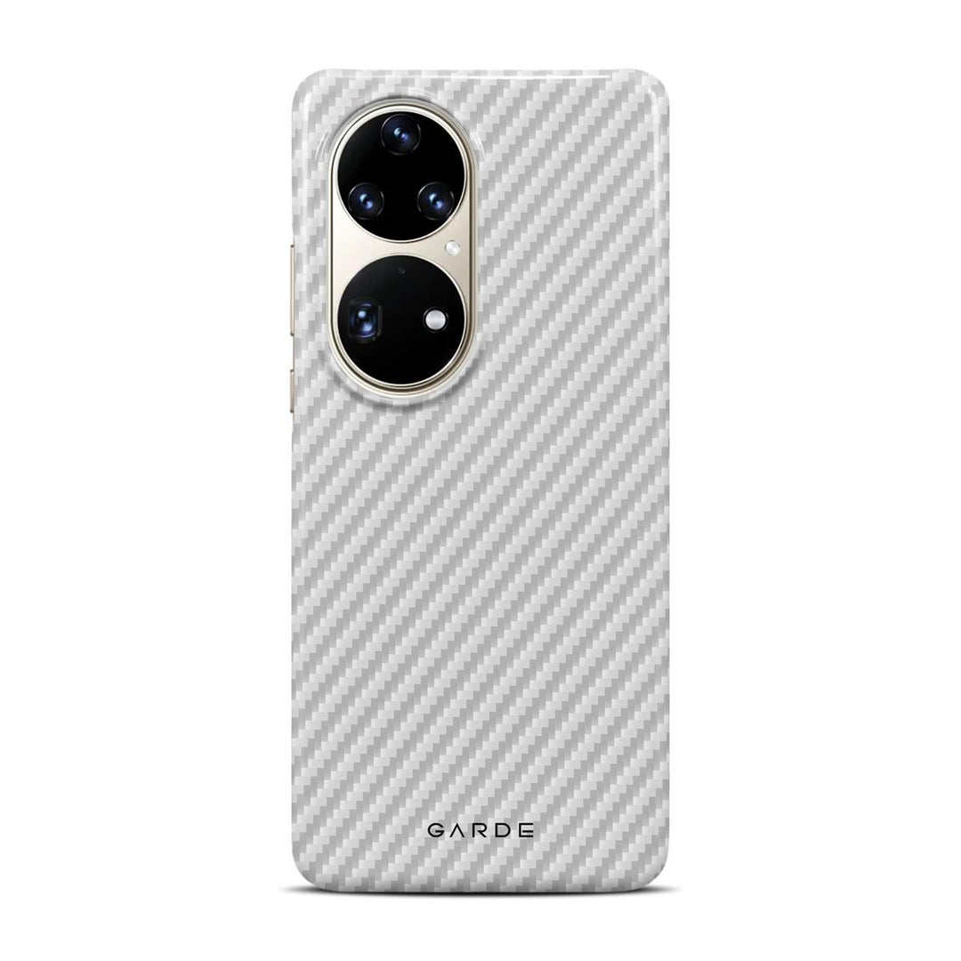 Carbon White Huawei P50 Pro Back Cover - Custom Printed Phone Case by Garde