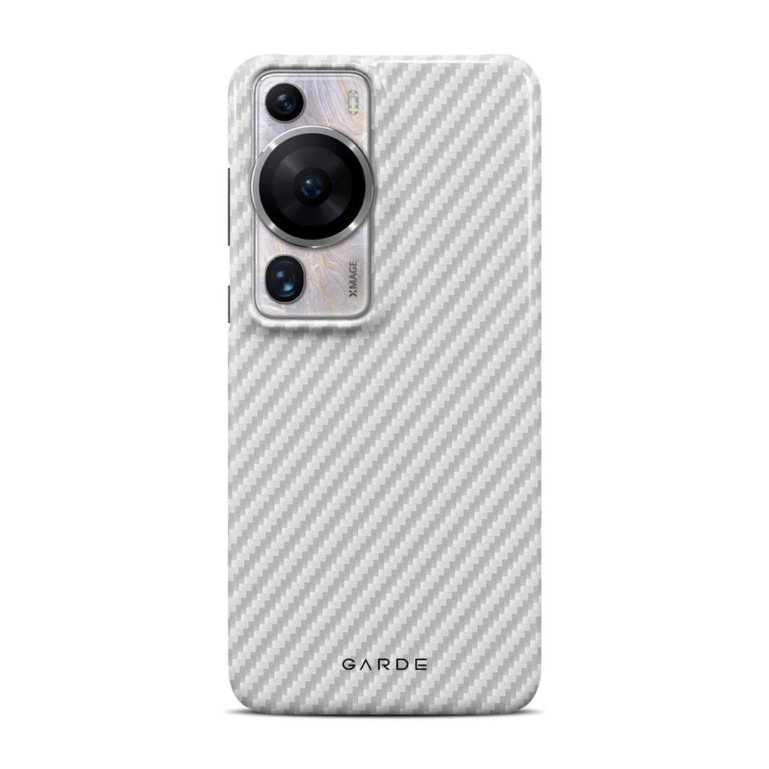 Carbon White Huawei P60 / P60 Pro Back Cover - Custom Printed Phone Case by Garde