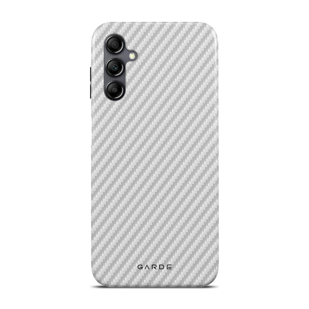 Carbon White Samsung A14 Back Cover - Custom Printed Phone Case by Garde