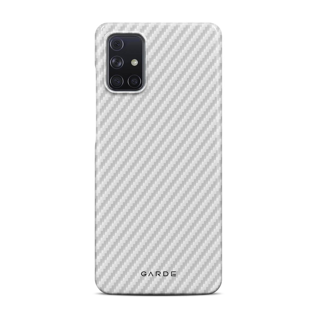 Carbon White Samsung A71 Back Cover - Custom Printed Phone Case by Garde