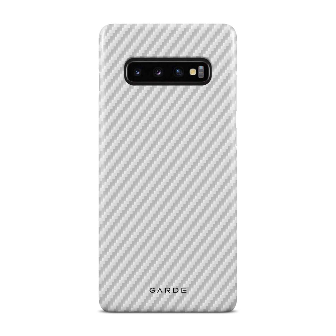Carbon White Samsung S10 Plus Back Cover - Custom Printed Phone Case by Garde