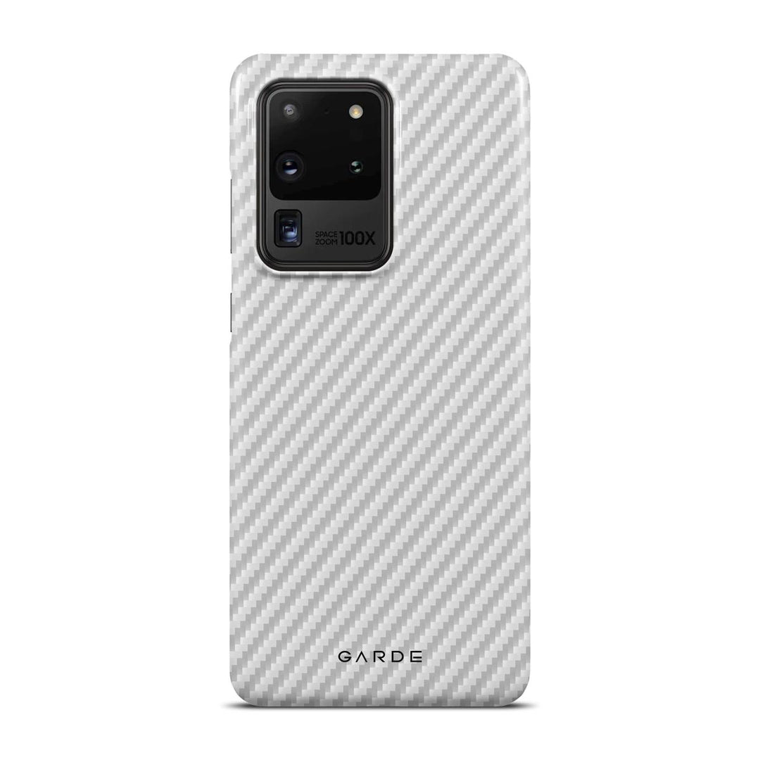 Carbon White Samsung S20 Ultra Back Cover - Custom Printed Phone Case by Garde