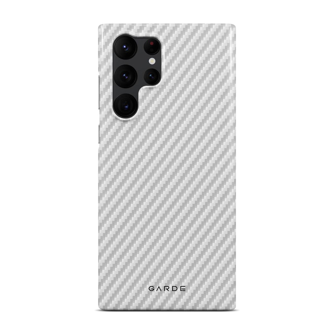 Carbon White Samsung S22 Ultra Back Cover - Custom Printed Phone Case by Garde