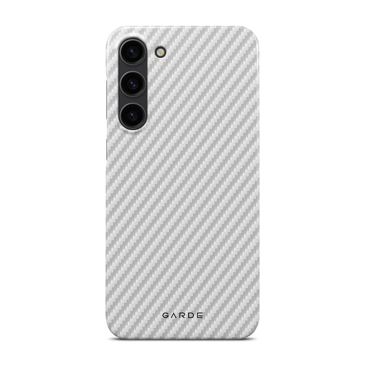 Carbon White Samsung S23 Plus Back Cover - Custom Printed Phone Case by Garde