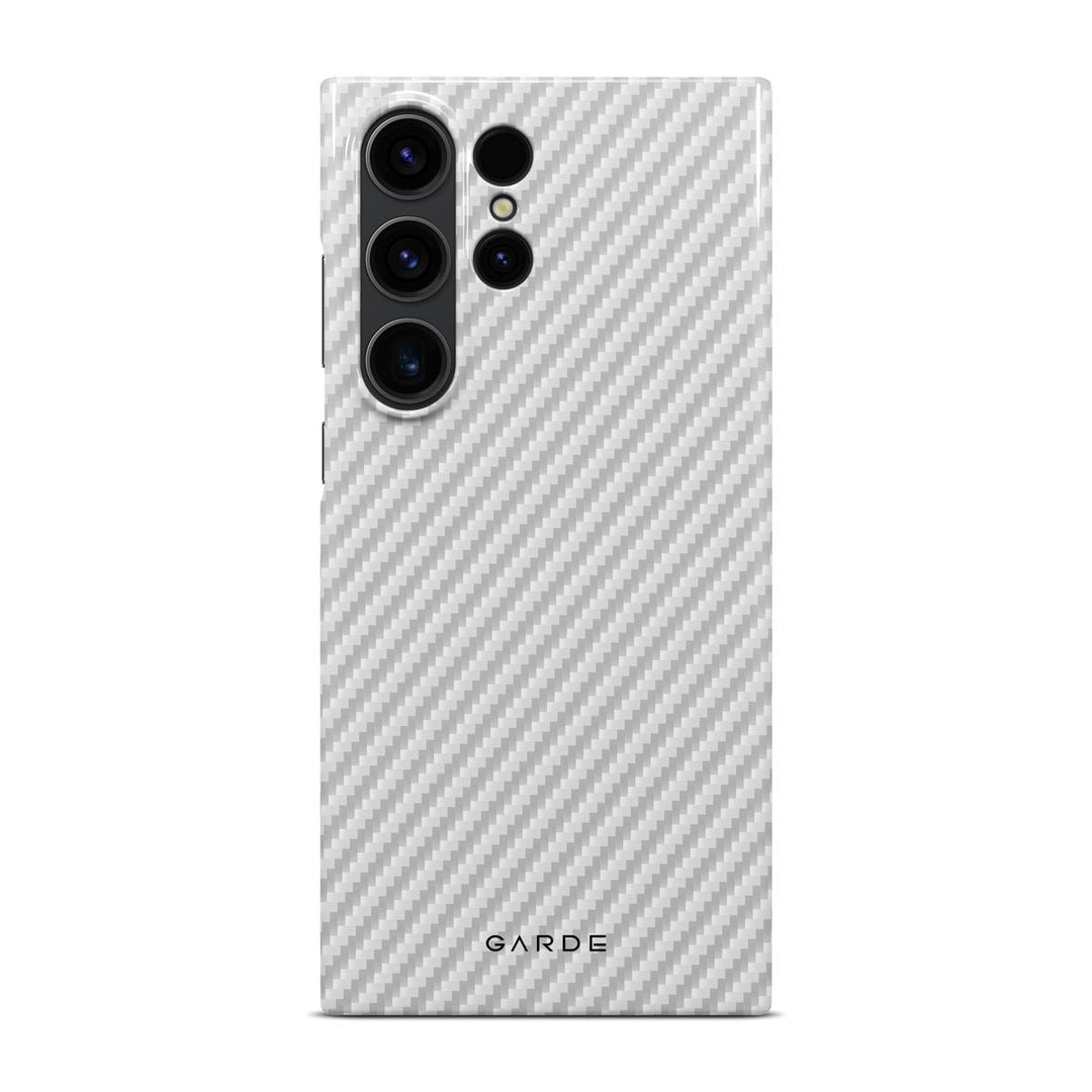 Carbon White Samsung S23 Ultra Back Cover - Custom Printed Phone Case by Garde