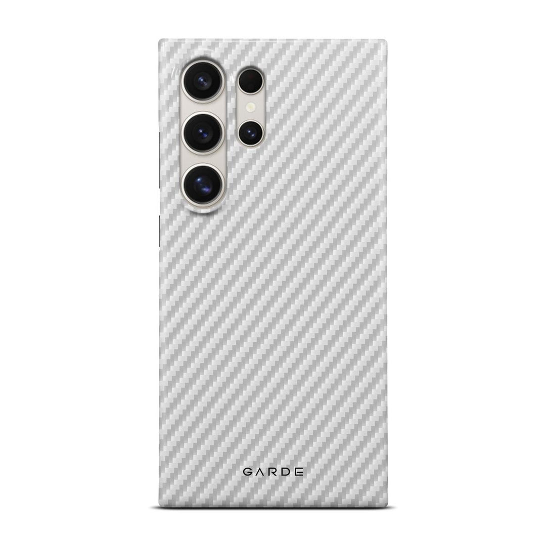 Carbon White Samsung S24 Ultra Back Cover - Custom Printed Phone Case by Garde