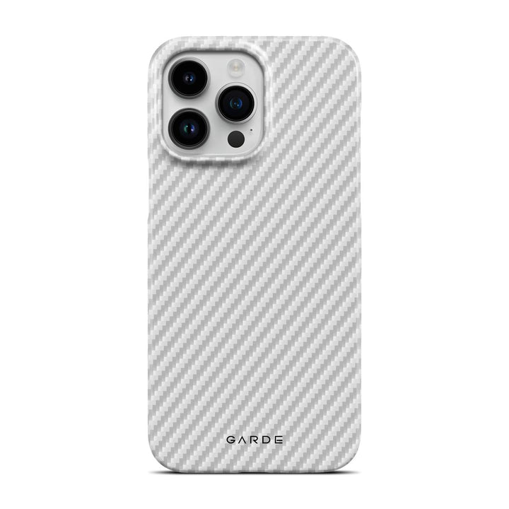 Carbon White iPhone 14 Pro Max Back Cover - Custom Printed Phone Case by Garde