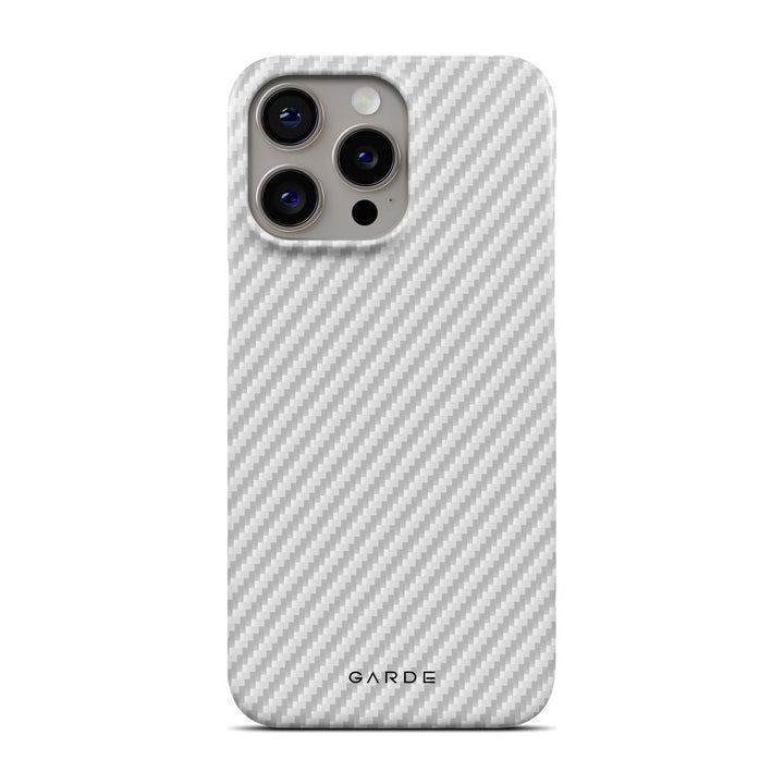 Carbon White iPhone 15 Pro Max Back Cover - Custom Printed Phone Case by Garde