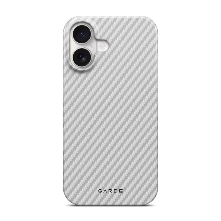 Carbon White iPhone 16 Back Cover - Custom Printed Phone Case by Garde