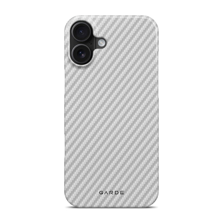 Carbon White iPhone 16 Plus Back Cover - Custom Printed Phone Case by Garde