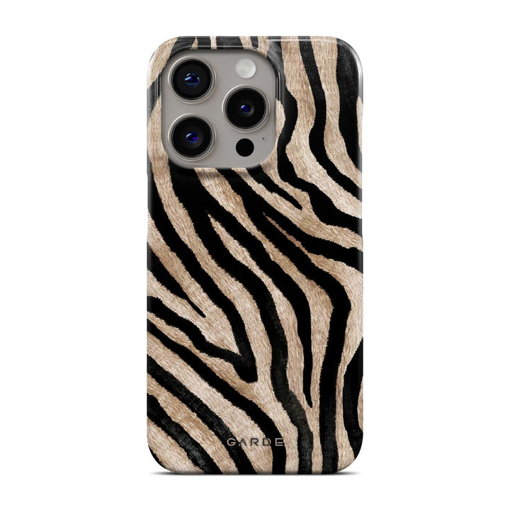 Golden Zebra iPhone 15 Pro Back Cover - Custom Printed Phone Case by Garde