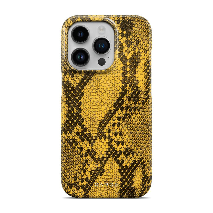 Python Yellow iPhone 14 Pro Back Cover - Custom Printed Phone Case by Garde