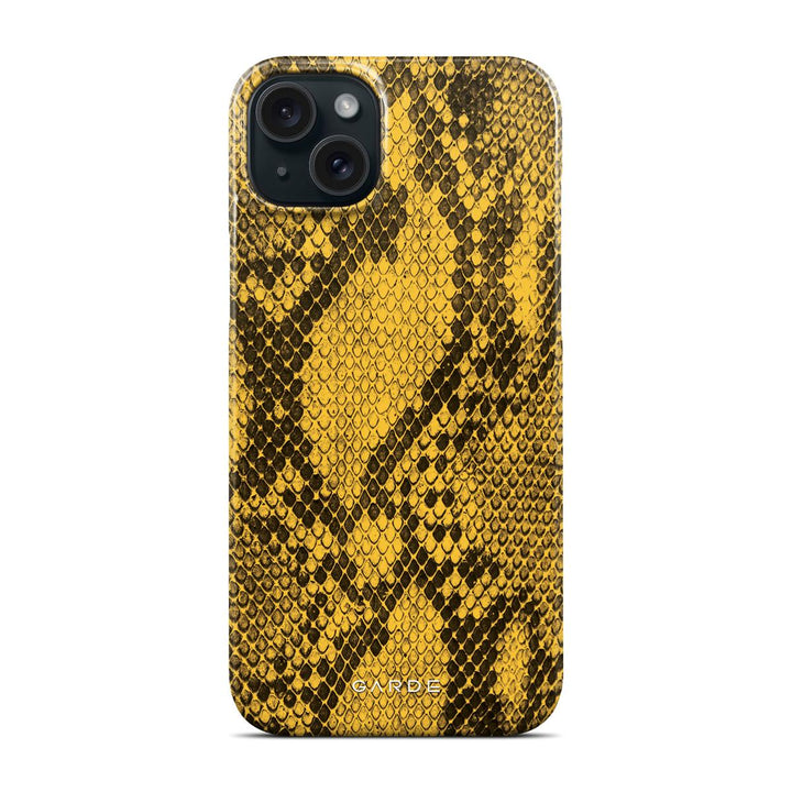 Python Yellow iPhone 15 Plus Back Cover - Custom Printed Phone Case by Garde