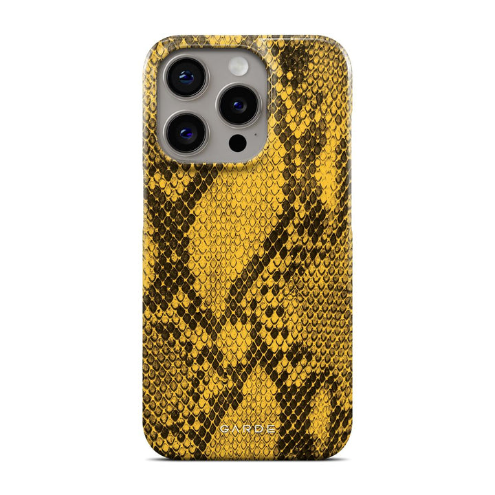 Python Yellow iPhone 15 Pro Back Cover - Custom Printed Phone Case by Garde